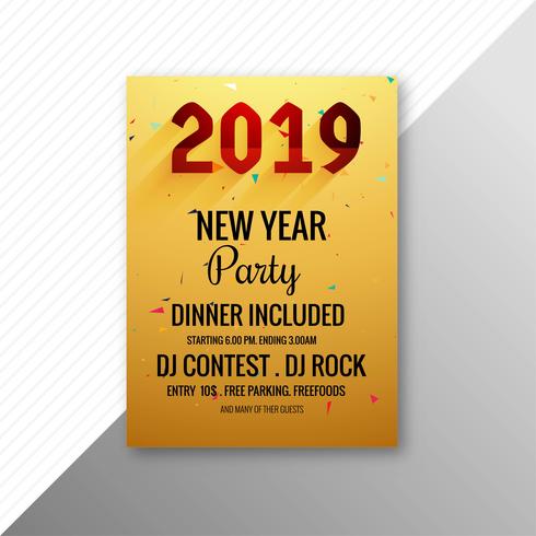 Beautiful 2019 flyer celebration party template design vector