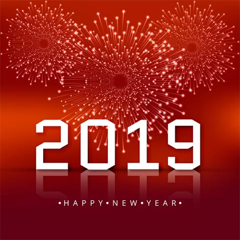 Beautiful Happy New Year 2019 text festival background vector