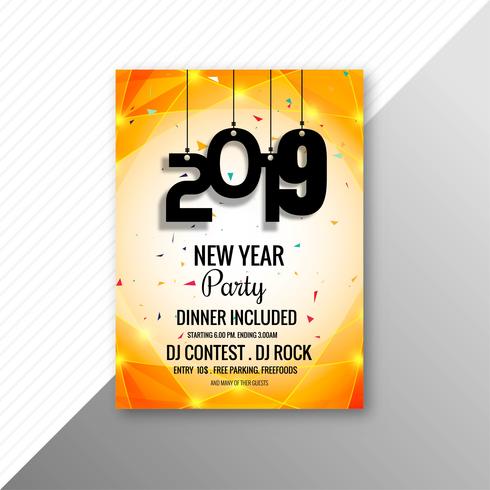 2019 new year party  brochure celebration design template vector