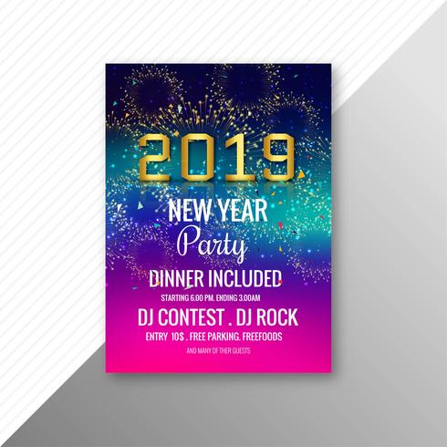 2019 new year party  brochure celebration template  vector