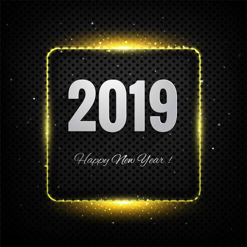 Happy New Year 2019 card celebration colorful background vector