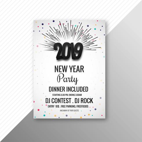 2019 new year party  brochure celebration template  vector