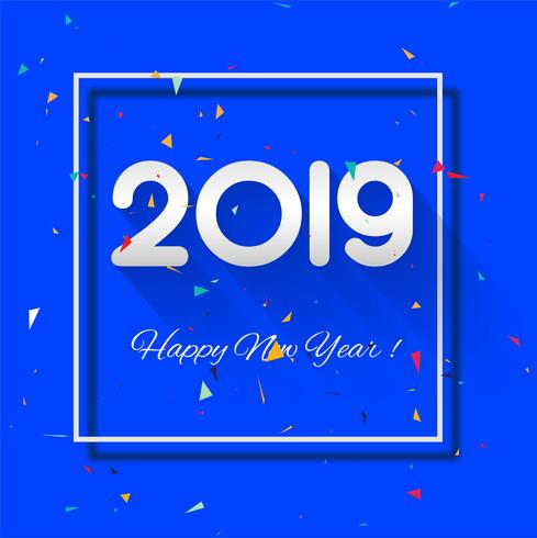 Celebración 2019 colorido feliz año nuevo fondo vector