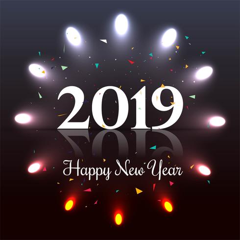 Fondo hermoso hermoso feliz año nuevo texto 2019 vector