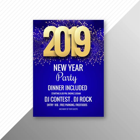 Beautiful 2019 flyer celebration party template design vector