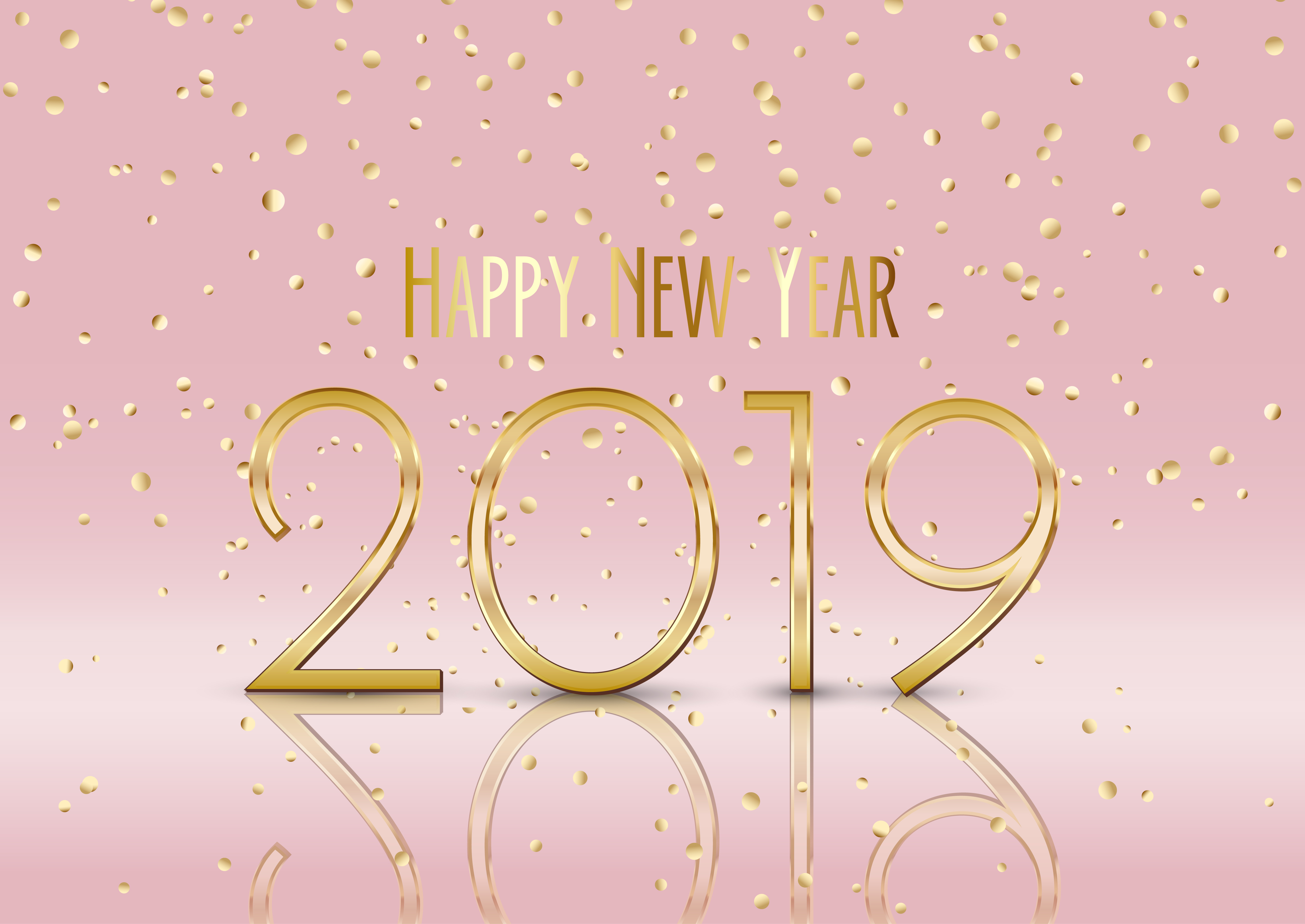 Happy New Year background with gold confetti 268704 Vector Art at Vecteezy