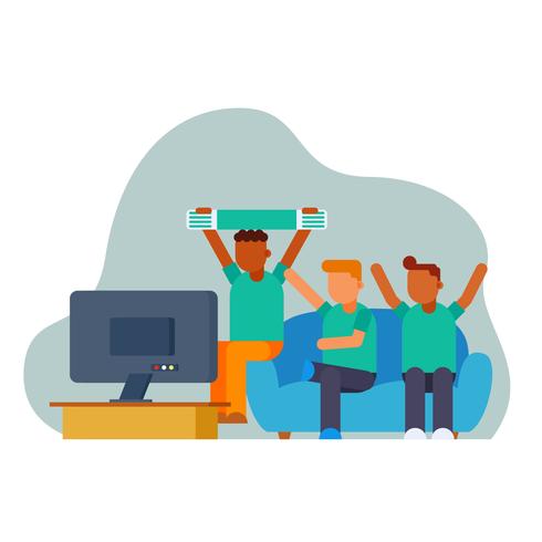 Football watch party illustration vector