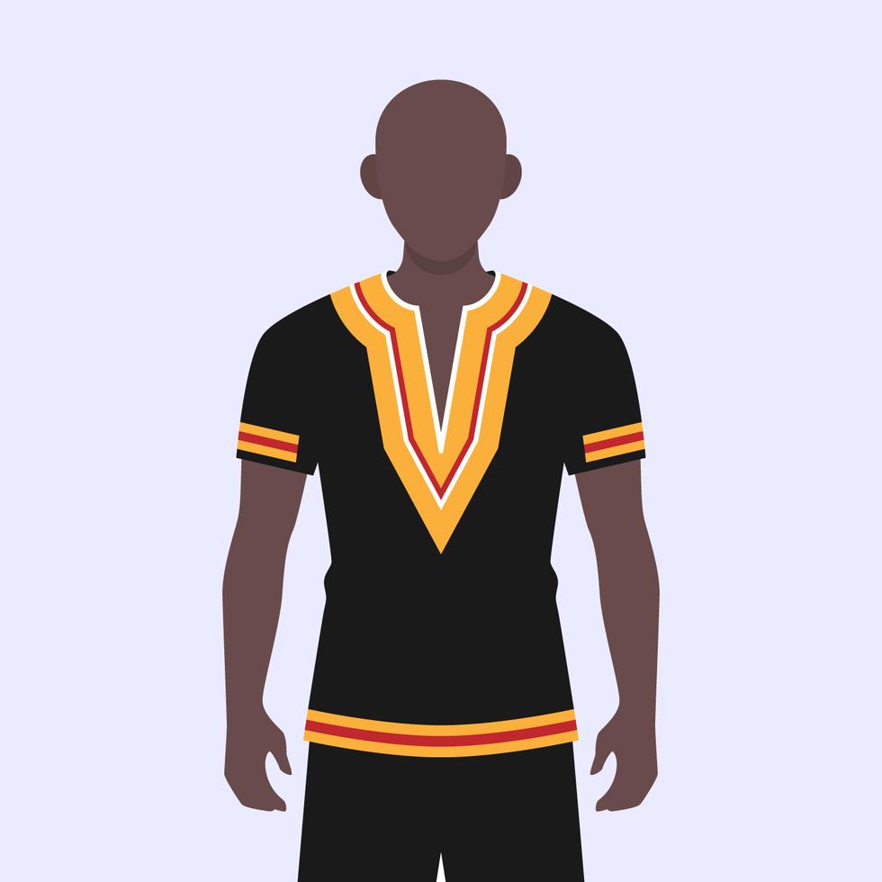 African Young Guy Dressed In A National Dashiki Costume Illustration