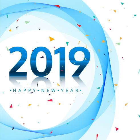 Beautiful Happy New Year 2019 text festival background vector