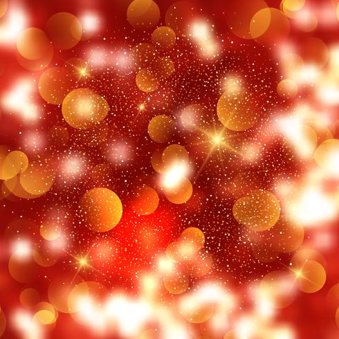 Christmas background of bokeh lights and stars  vector