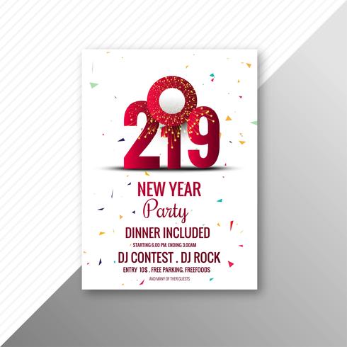 Beautiful 2019 flyer celebration party template design  vector