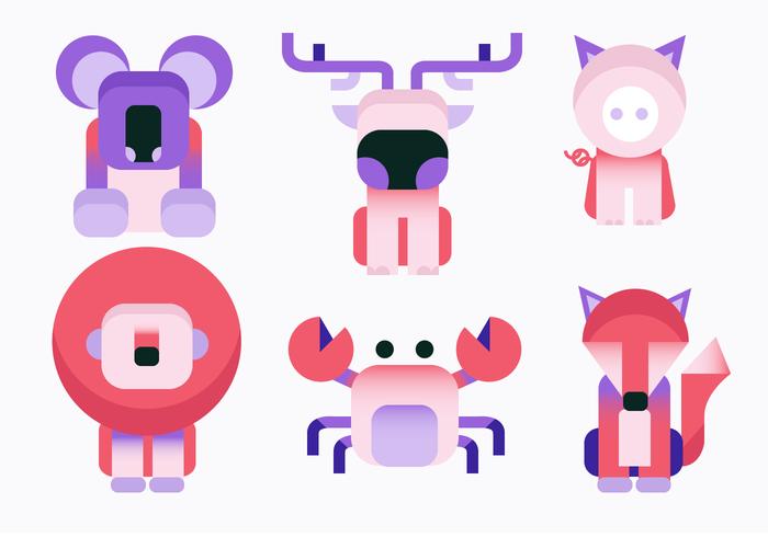 Simple Shape Geometric Animal vector Illustration