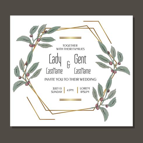 Geometric Wedding Invitation  vector