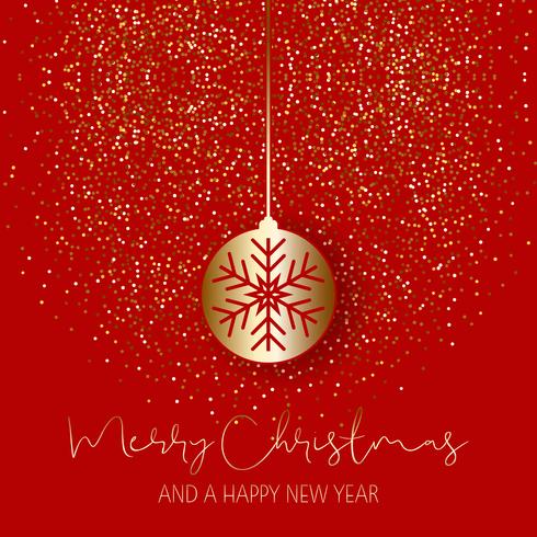 Christmas bauble on glitter background  vector