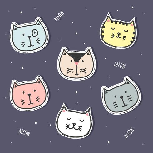 Cats Stickers Vector