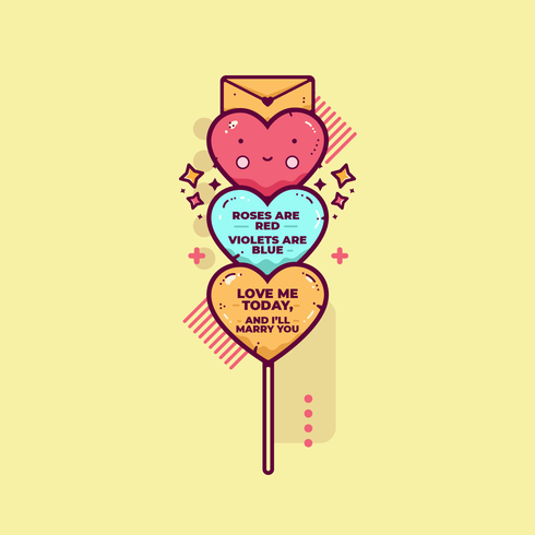 San Valentín dulces corazones vector