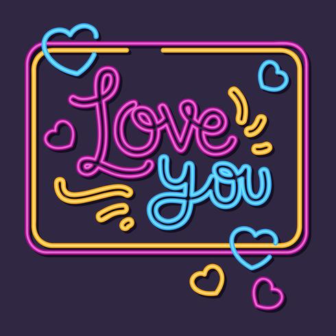 Valentine Neon Style Vector