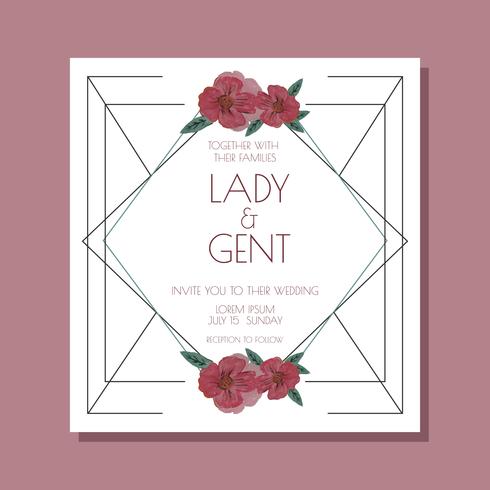 Geometric Wedding Invitation Vector