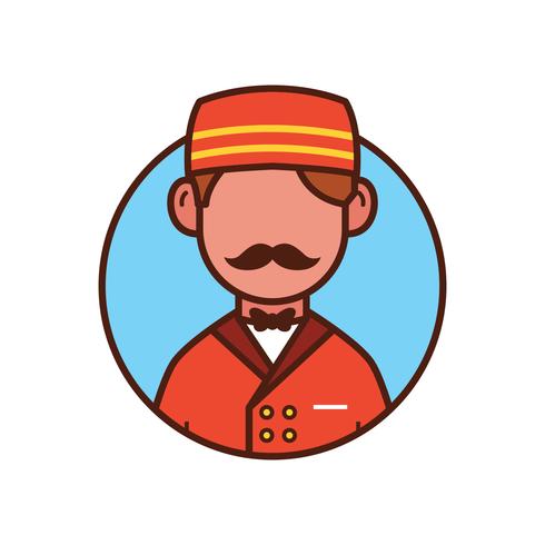 Bellhop avatar vector