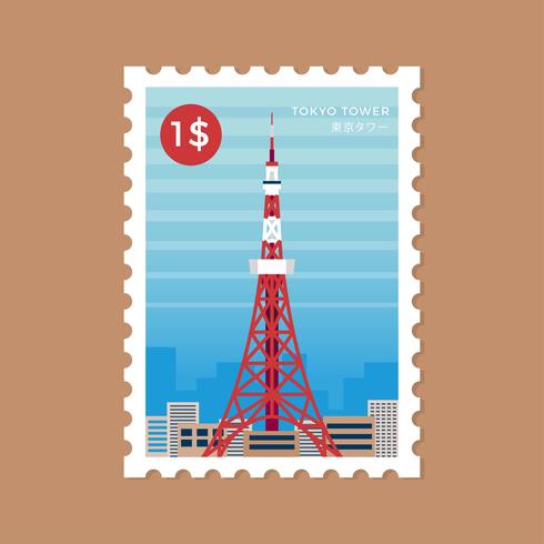 Estampilla De La Torre De Tokio vector