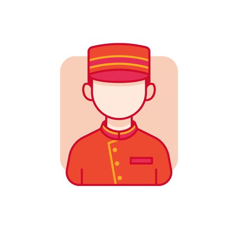 Bellhop avatar illustration vector