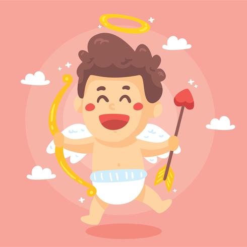 Feliz cupido vector