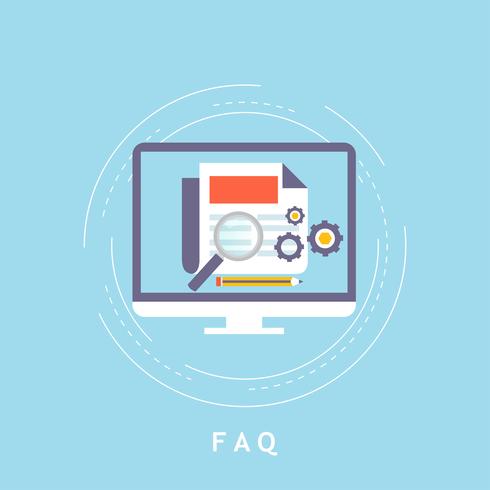 FAQ concept, frequently asked questions, client assistance and customer support vector