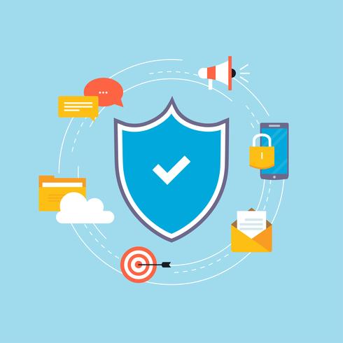 Data security flat vector illustration design