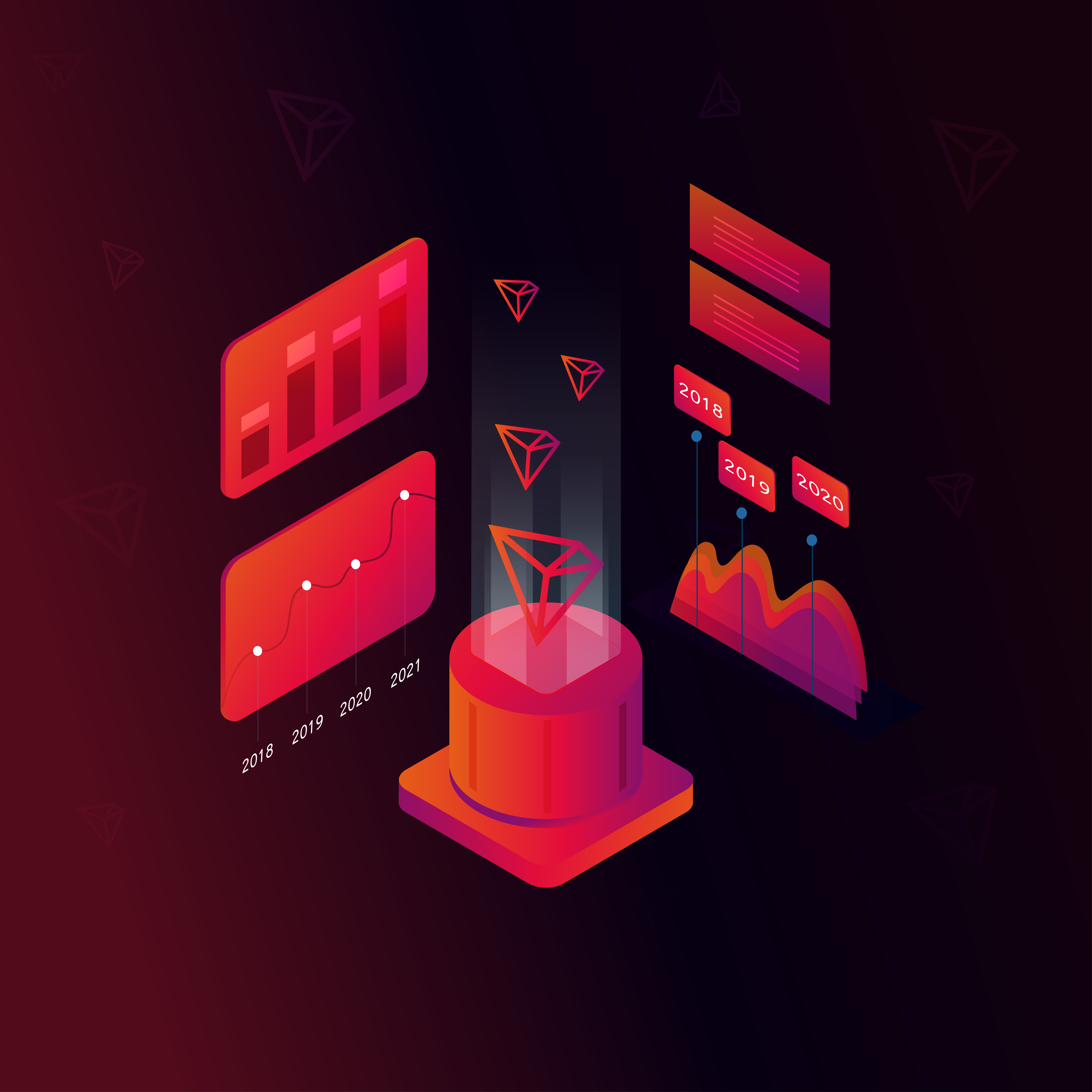 Tron Coin Isometric Concept Vector Illustration 2687 Vector Art At Vecteezy