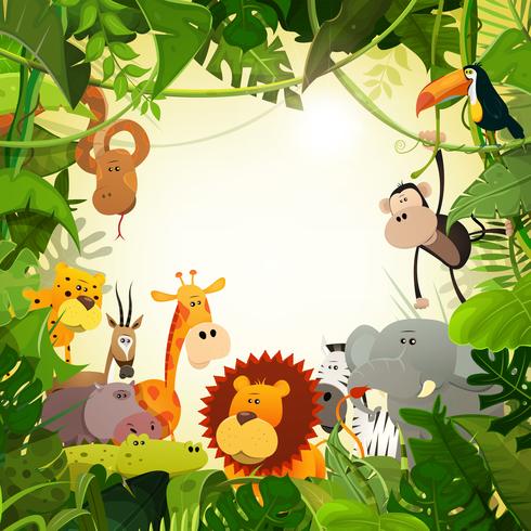 Fondo de animales de la selva de vida silvestre vector