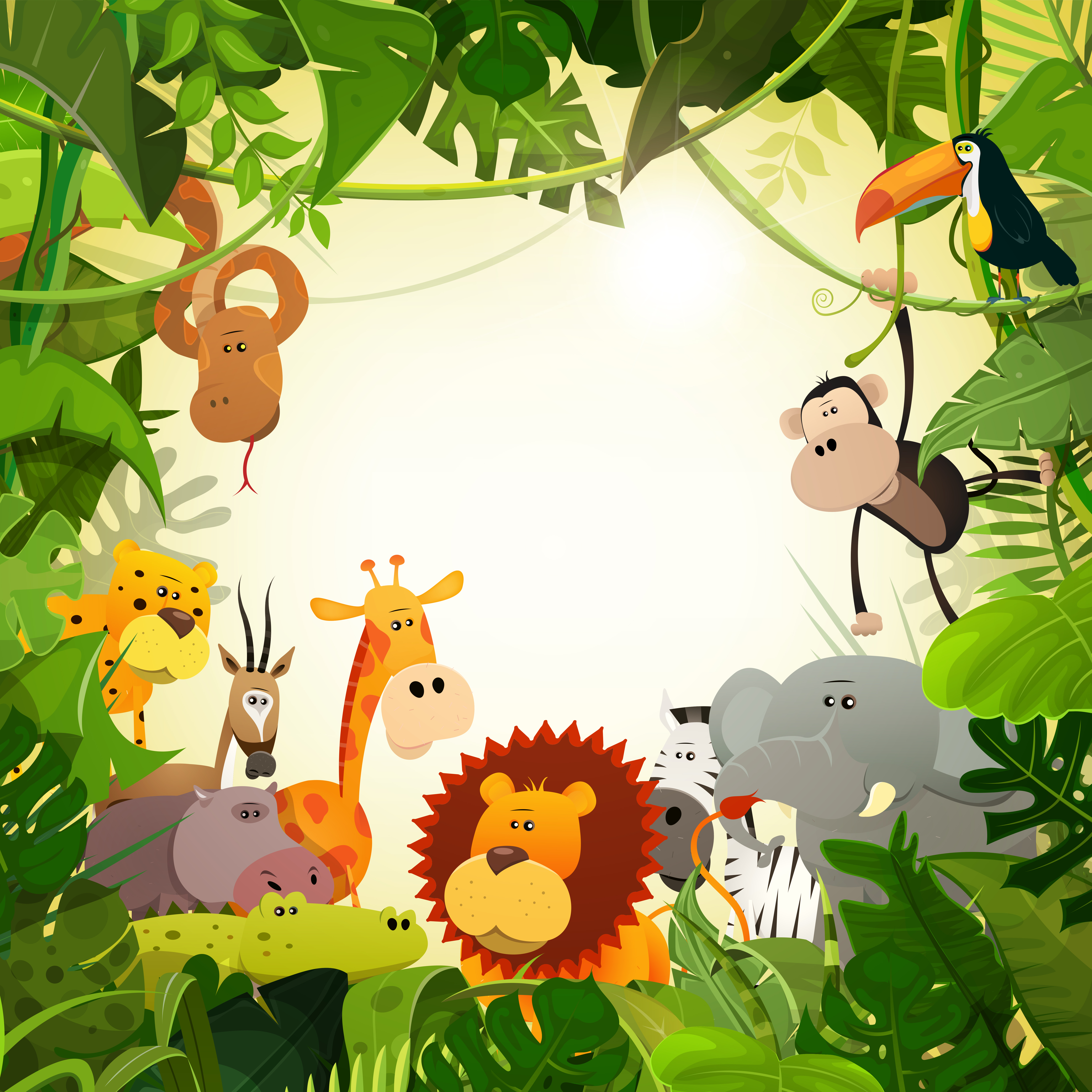 Download Wildlife Jungle Animals Background - Download Free Vectors ...