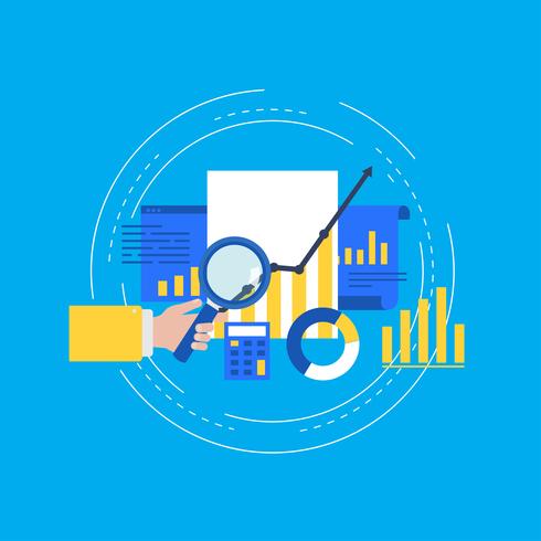 Business graph statistics flat vector illustration design