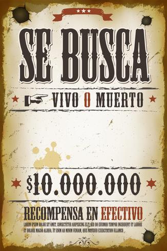 Vintage Wanted Western Poster vector