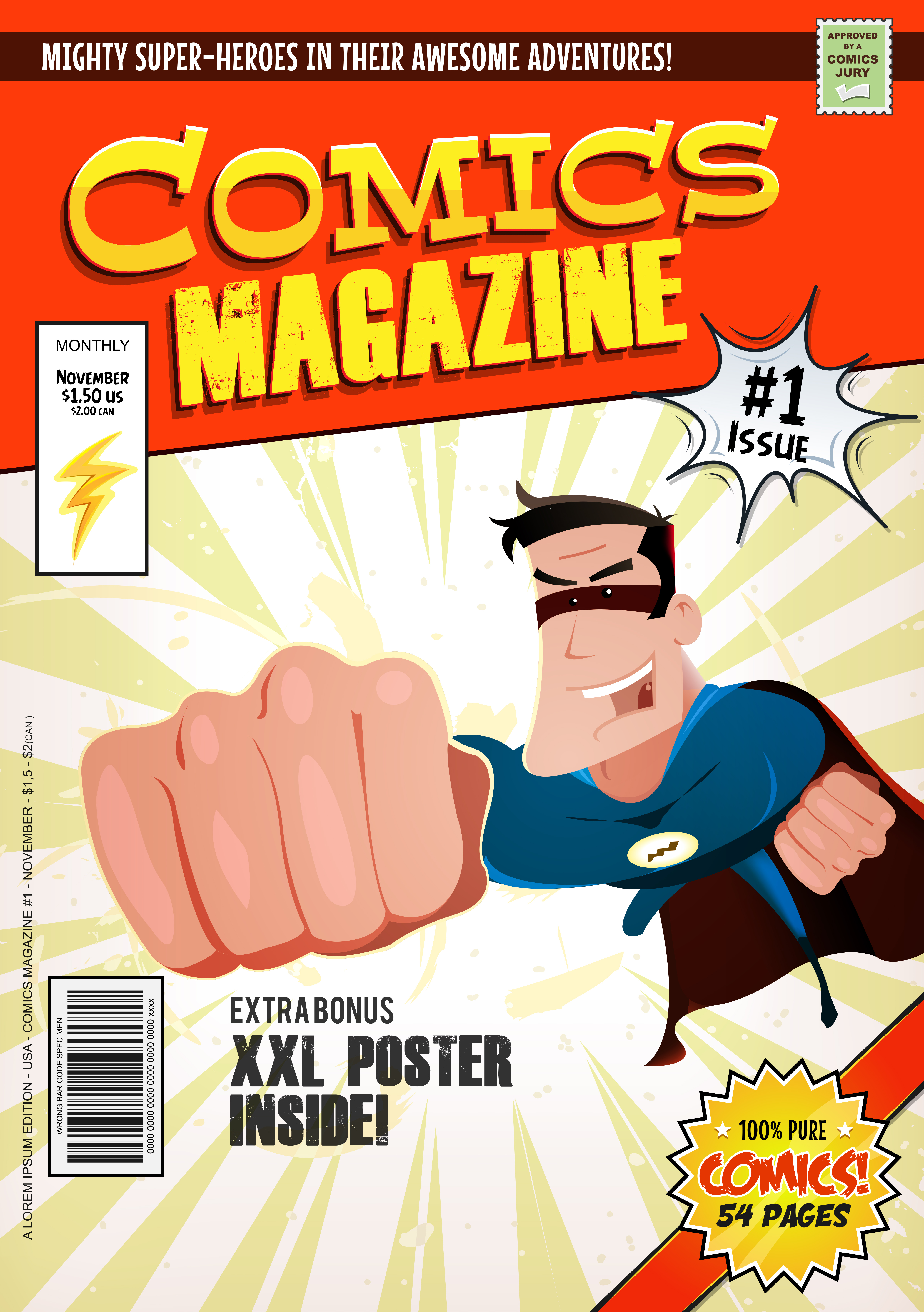 Comic Book Cover Template 269036 Vector Art at Vecteezy