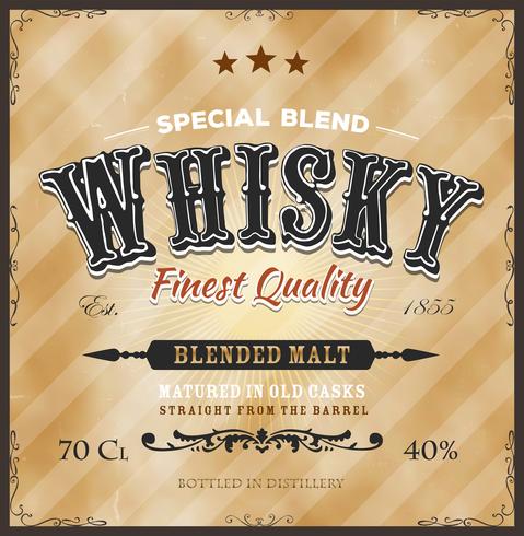 Whisky Label For Bottle vector