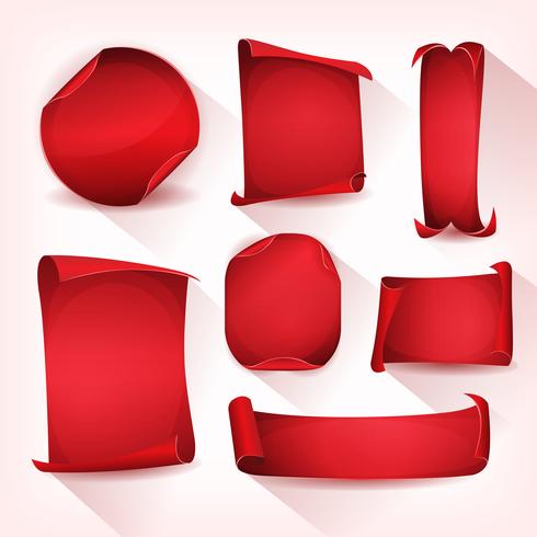 Red Circus Parchment Scroll Set vector