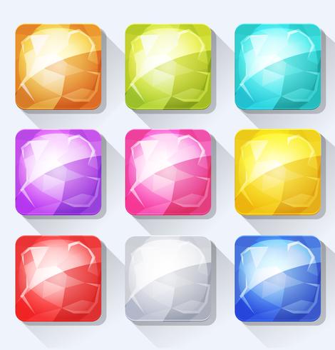 Gems And Jewel Icons And Buttons Set For Mobile App And Game Ui vector