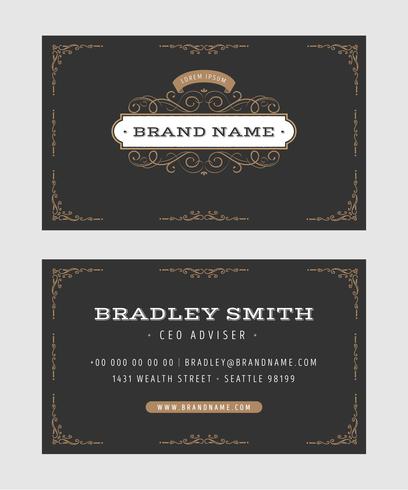 Business Card With Vintage Ornaments vector