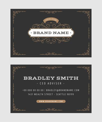 Business Card With Vintage Ornaments vector