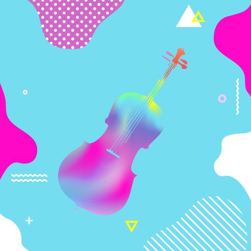 Colorful violoncello vector illustration design