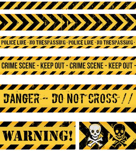 Police Line, Crime And Warning Seamless Tapes vector