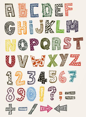 Doodle Fancy ABC Alphabet vector