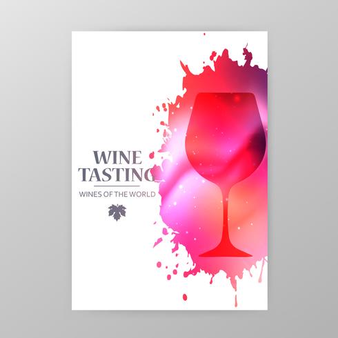 Banner de promoción de la copa de vino para el evento de cata de vinos. vector