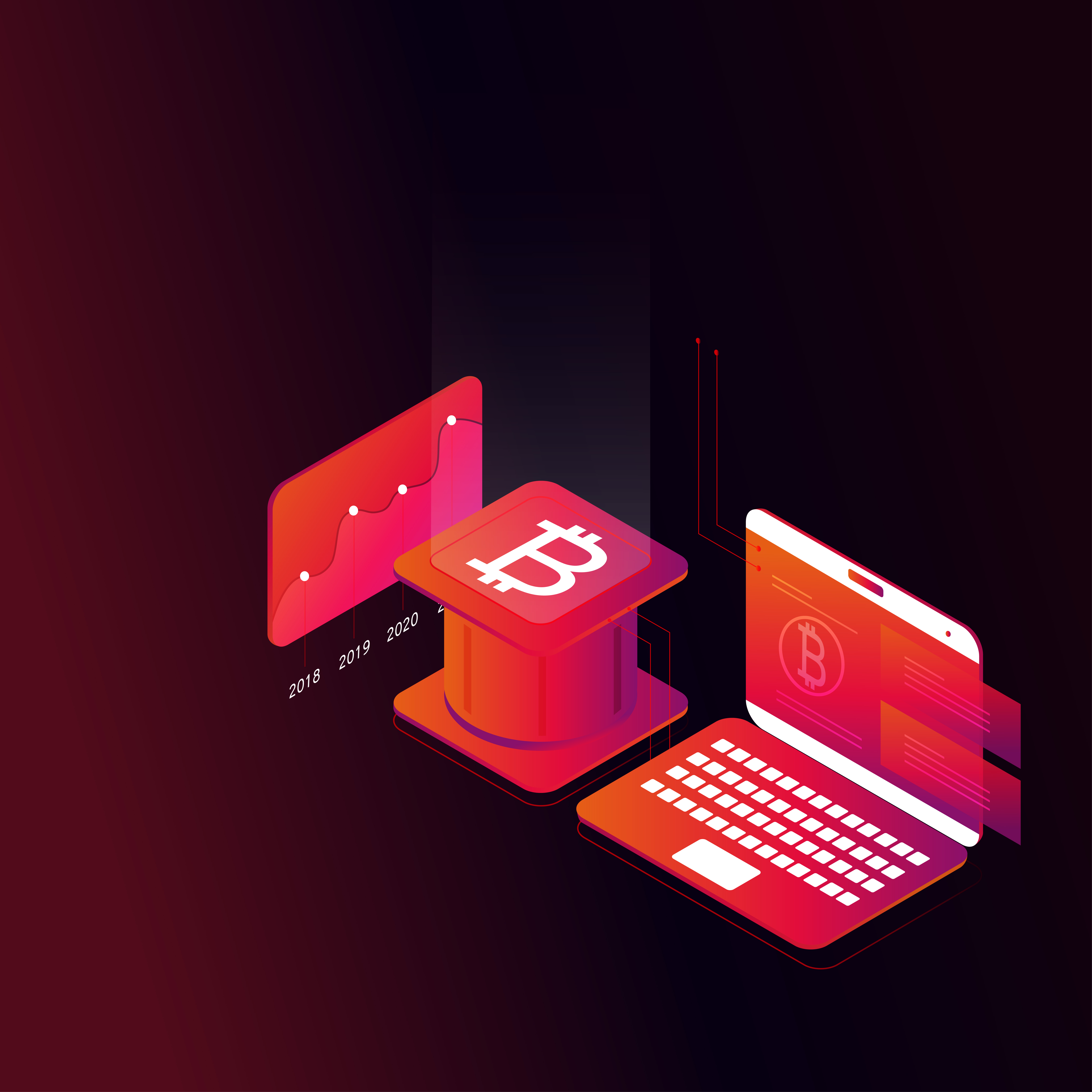 Bitcoin isometric concept vector illustration - Download ...