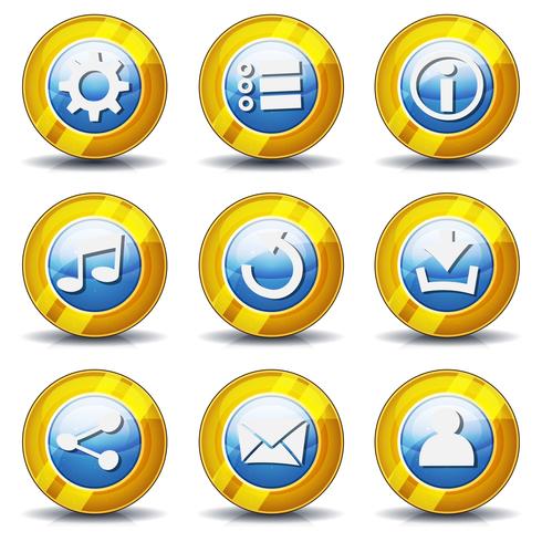 Gold Icons For Ui Game vector