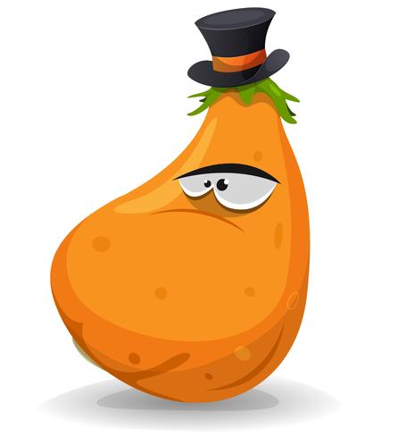 Pumpkin Character With Hat vector