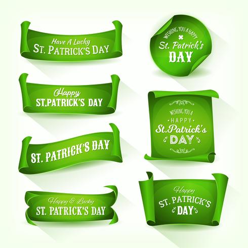 Happy St. Patrick's Day Parchment Scrolls vector