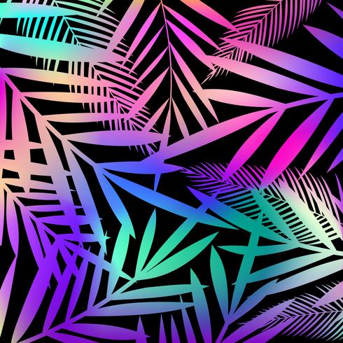 Colorful leaves background. Colorful tropical poster design vector