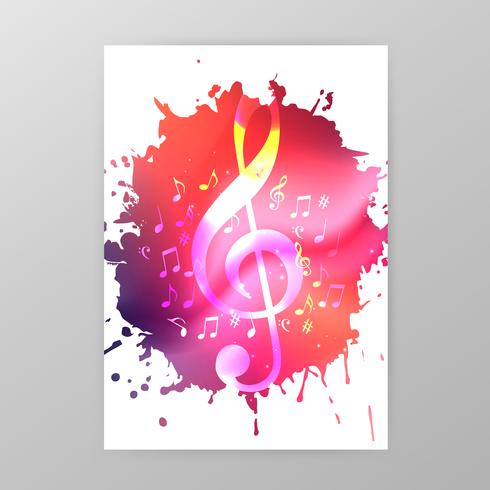 Music poster design with g-clef and music notes vector