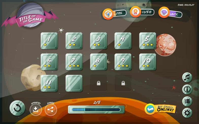 Scifi Game User Interface Design For Tablet vector